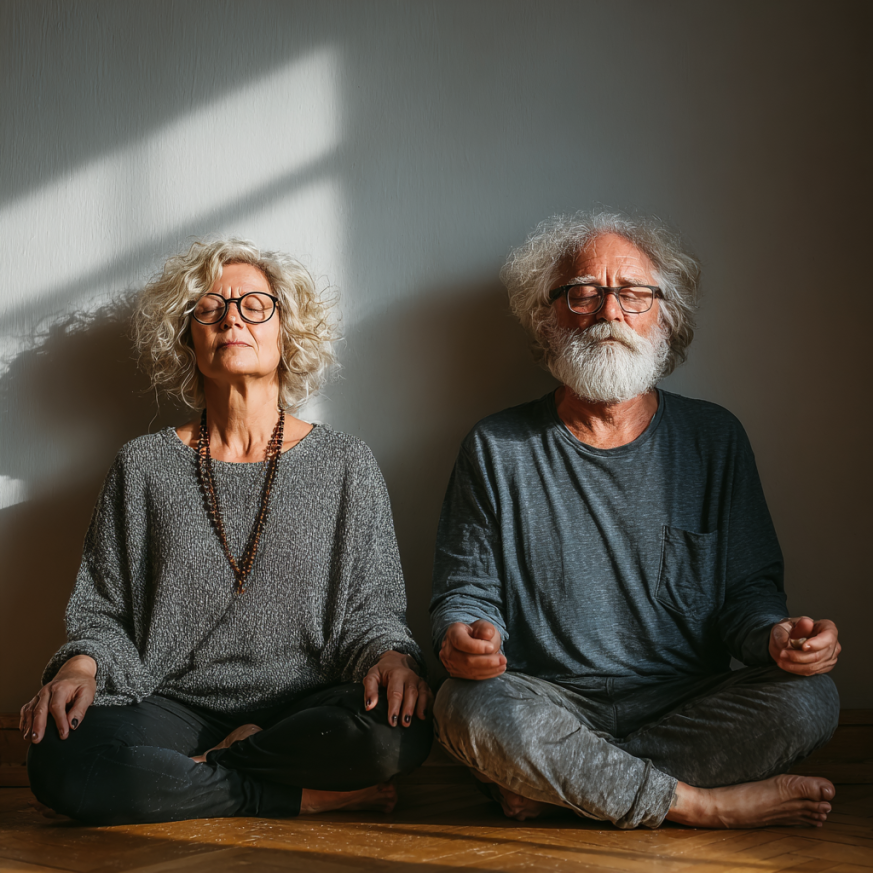 Йога клас за възрастни хора